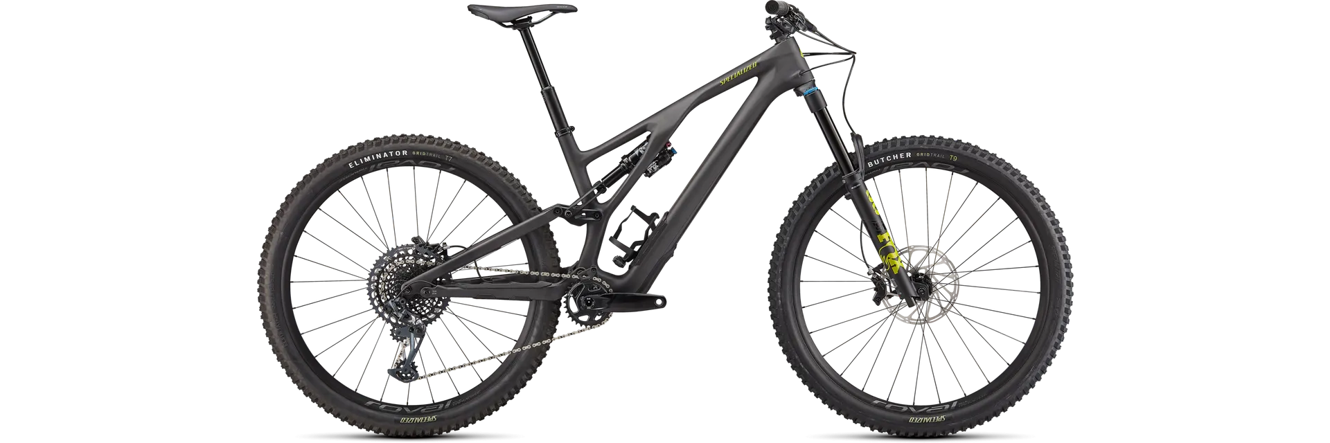 2022 Specialized Stumpjumper EVO Expert 29" Carbon Mountain Bike - S1, Satin Carbon / Olive Green / Black