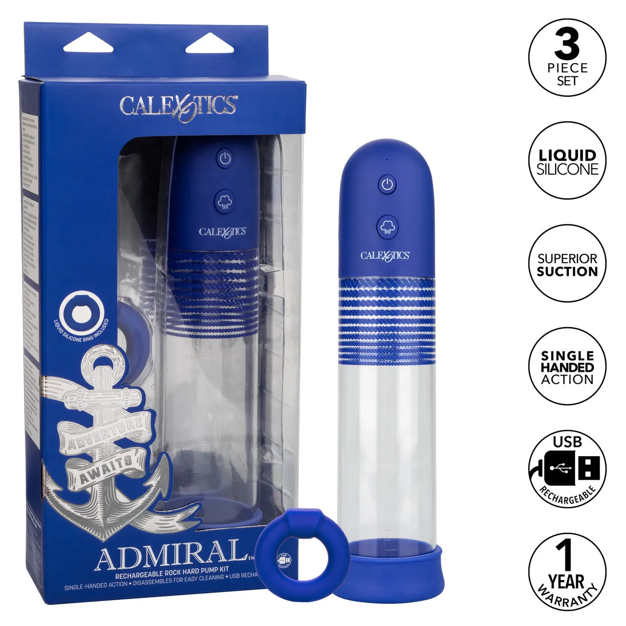 Admiral Rechargeable Rock Hard Pump Kit