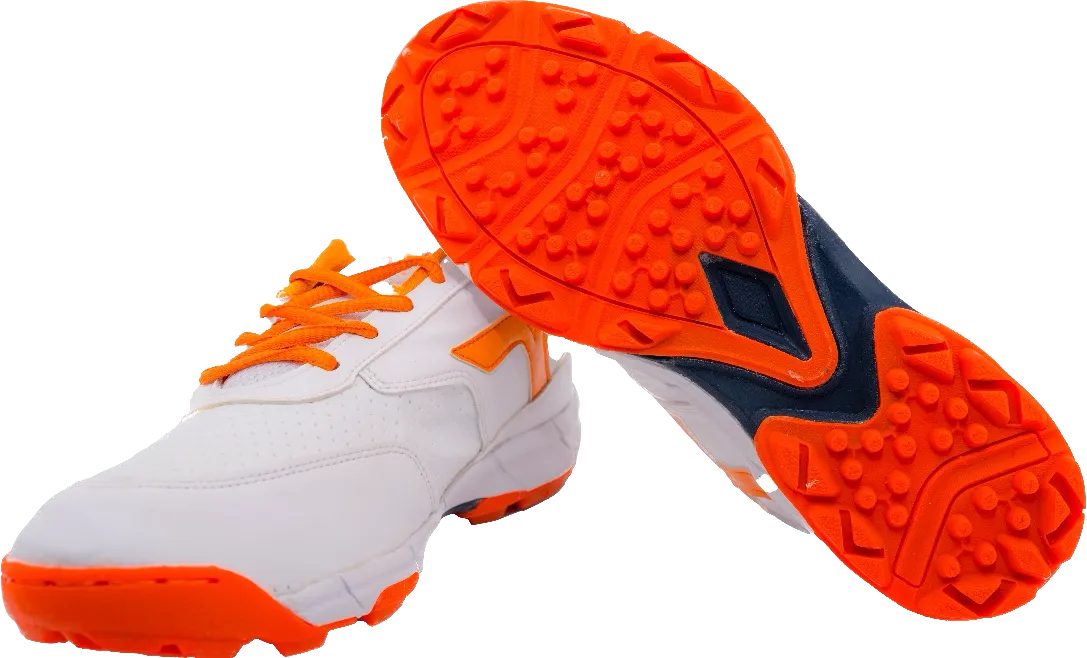 AGIA TurboThrust - Cricket Shoes for Kids / Youth / Men - White & Orange