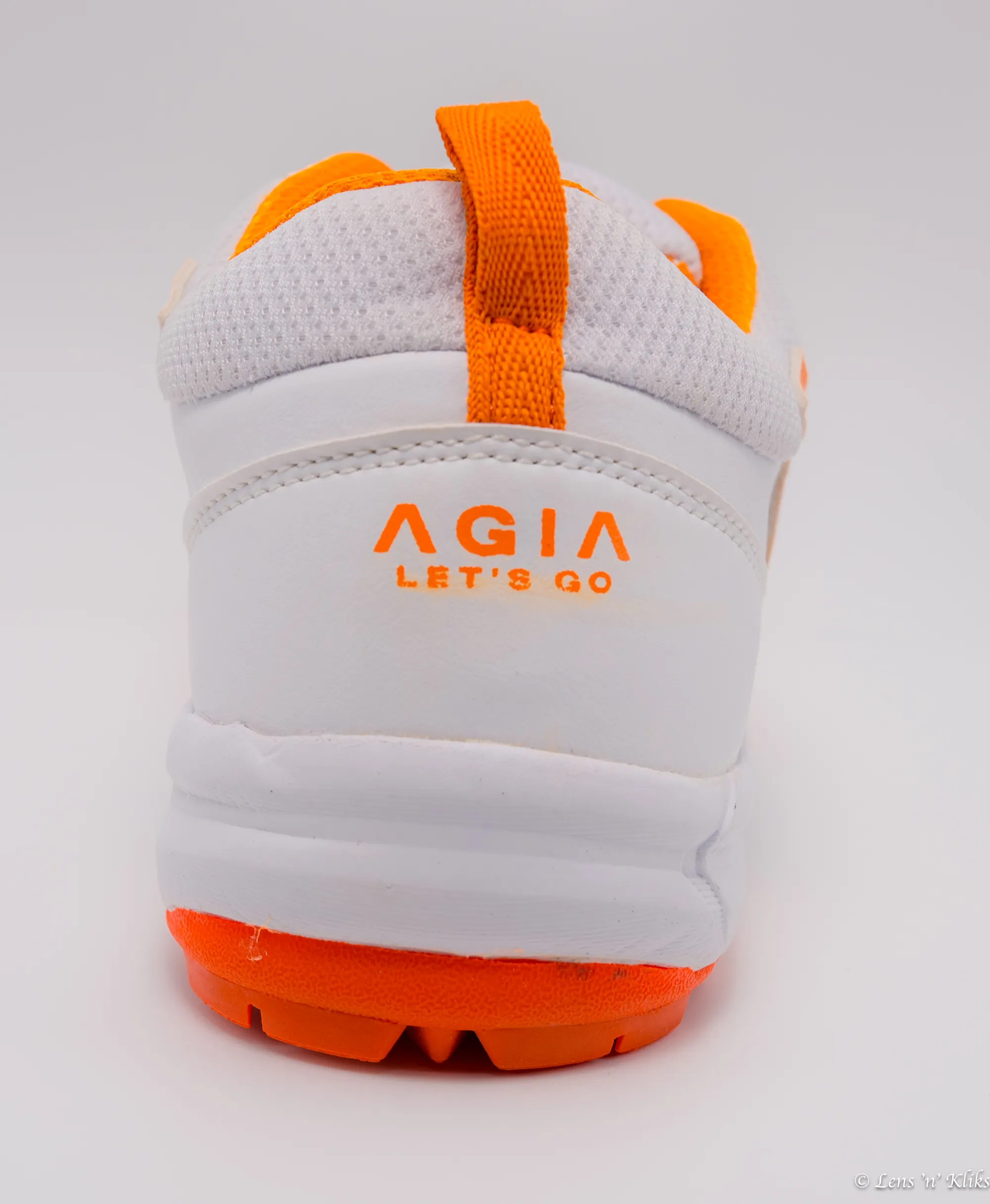 AGIA TurboThrust - Cricket Shoes for Kids / Youth / Men - White & Orange