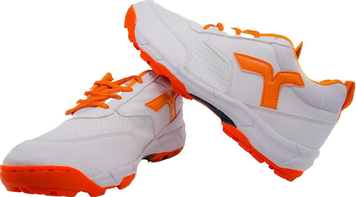 AGIA TurboThrust - Cricket Shoes for Kids / Youth / Men - White & Orange