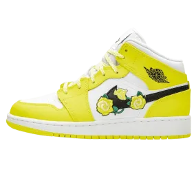 Air Jordan 1 Mid SE GS 'Rose Patch - Dynamic Yellow'