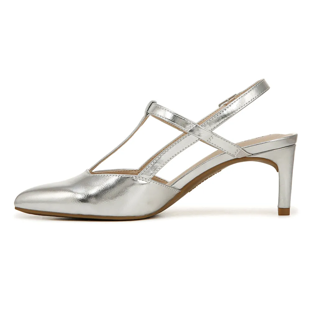 Aire Metallic Pointed Toe Slingback Pumps