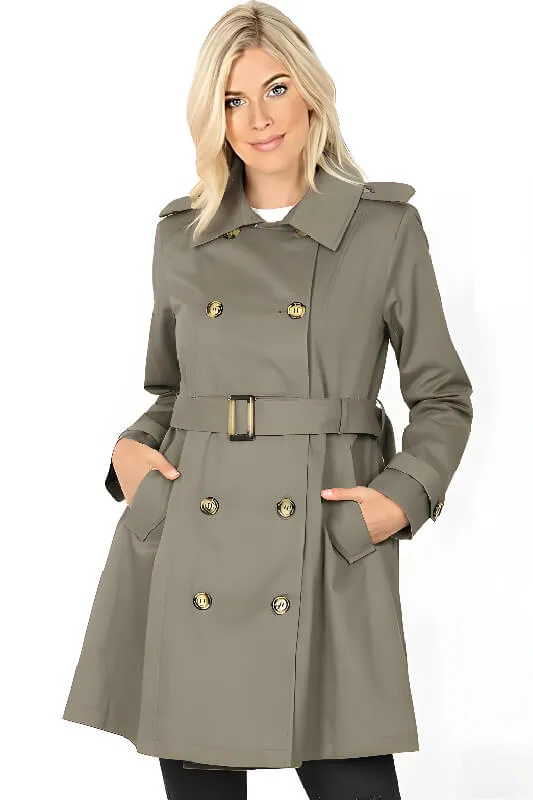 Alene Cotton Twill Double-Breasted Trench Coat