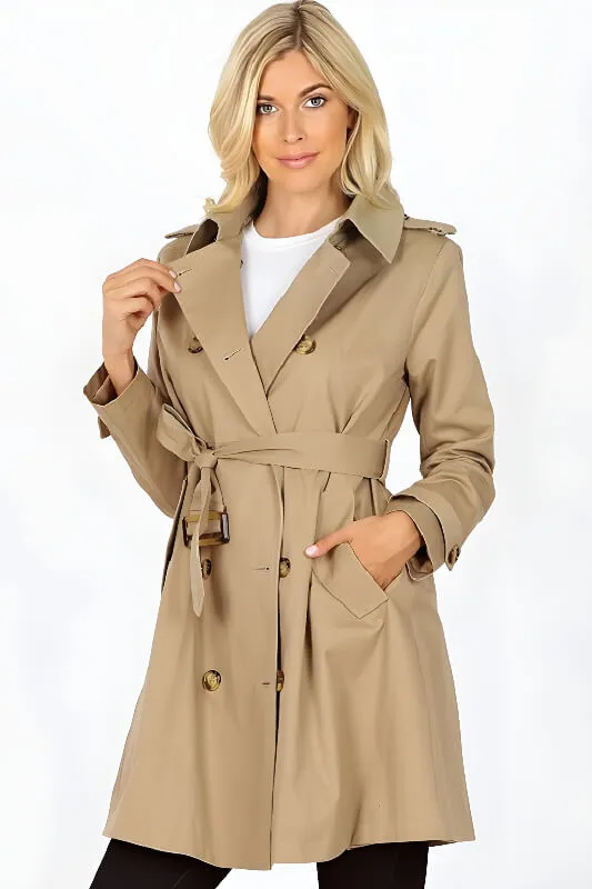 Alene Cotton Twill Double-Breasted Trench Coat