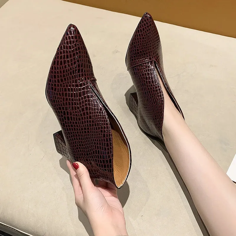 Amozae-New Women for Shoes Casual Pumps Short Boots Sexy High Heels Pointed V-mouths Ladies Dress shoes OL Daily Shoes