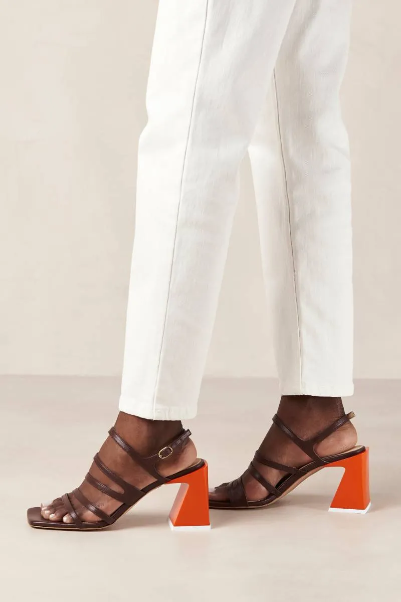 AUBREY BROWN LEATHER SANDALS