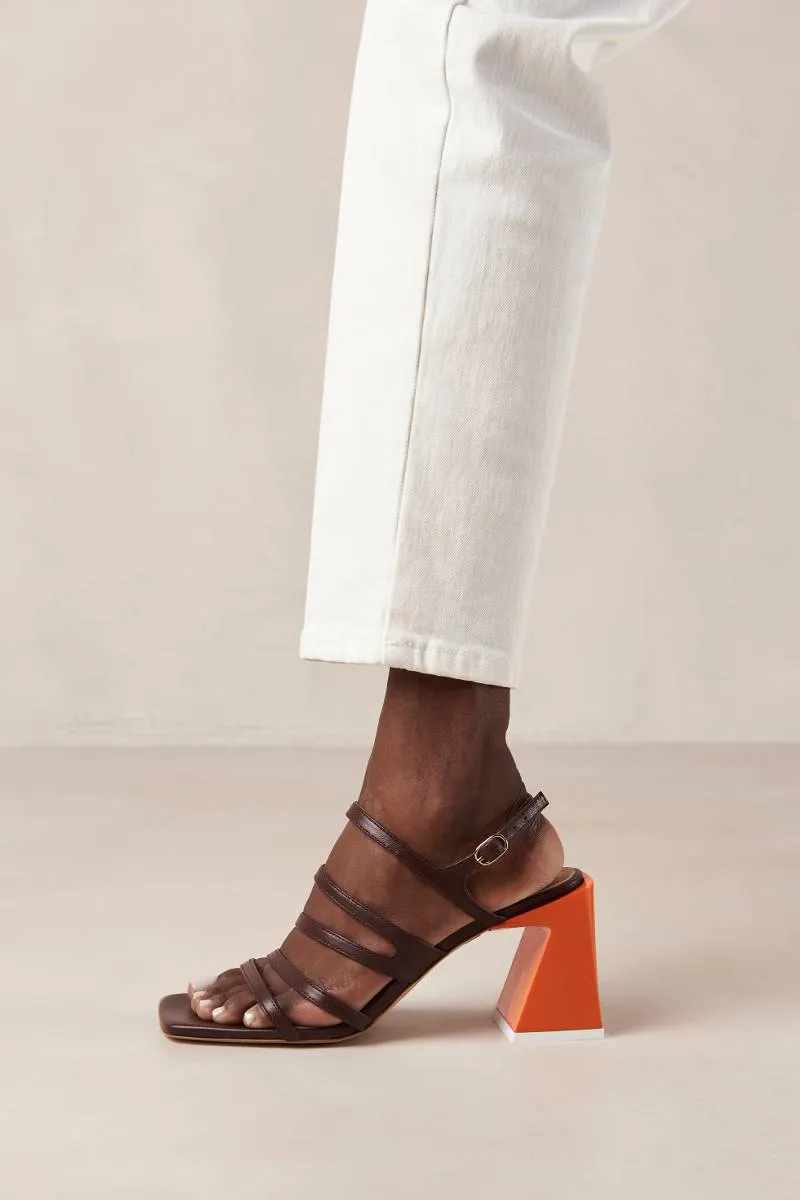 AUBREY BROWN LEATHER SANDALS