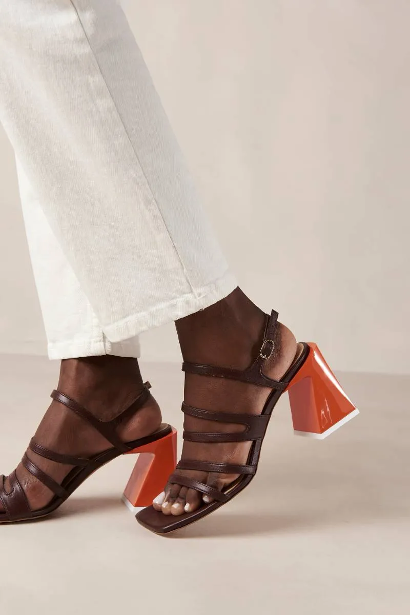 AUBREY BROWN LEATHER SANDALS