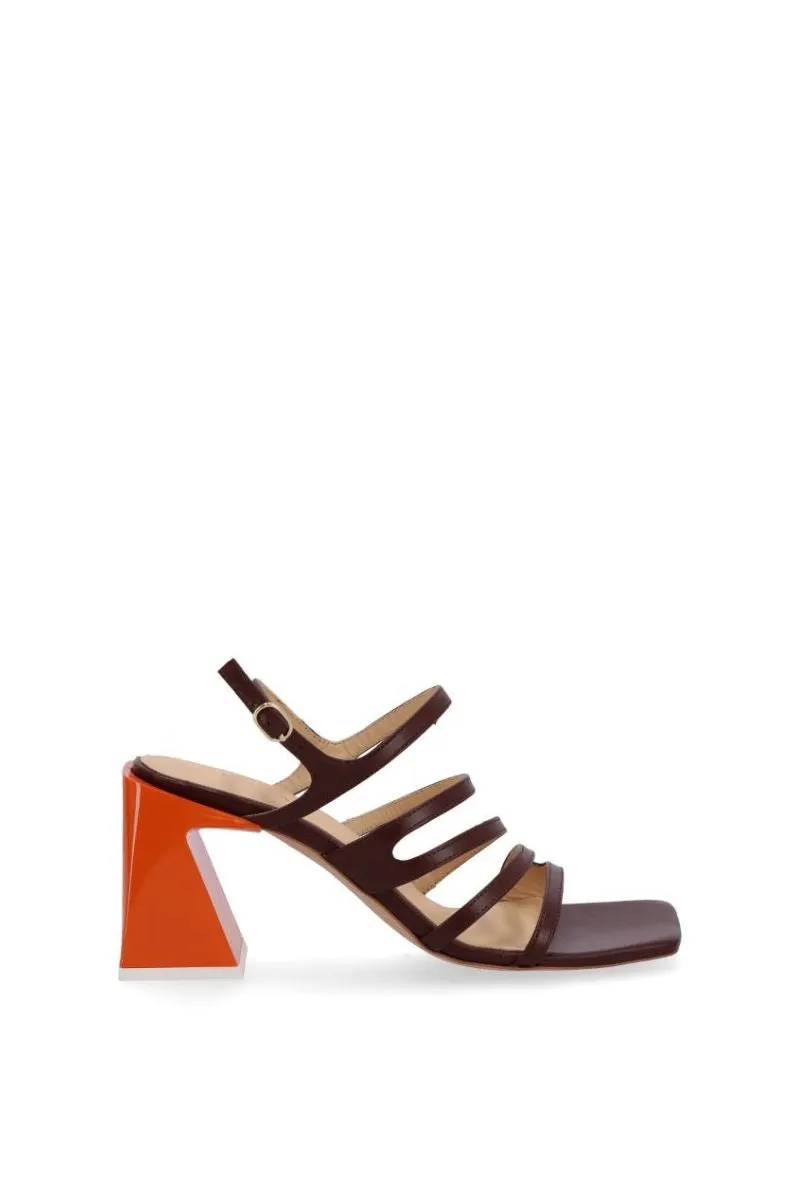 AUBREY BROWN LEATHER SANDALS