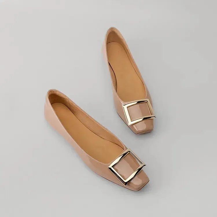 Avery Nude Flat Leather Pumps