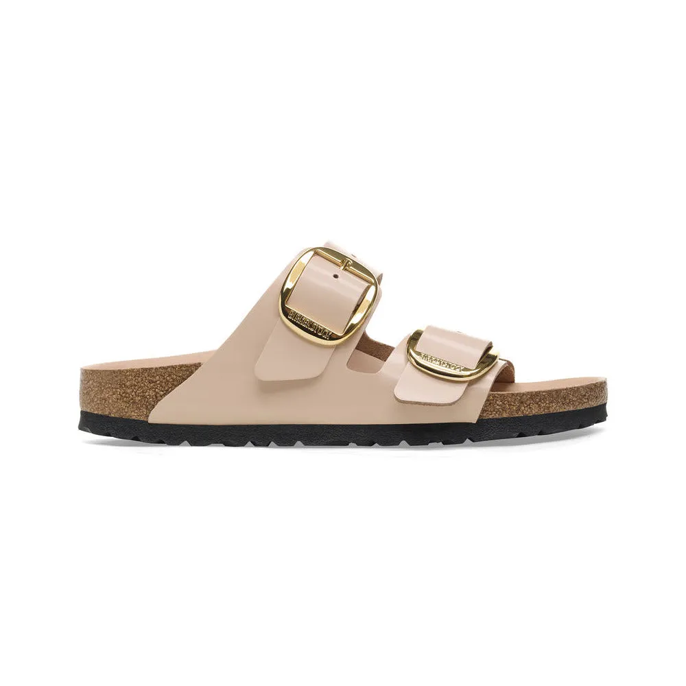 BIRKENSTOCK ARIZONA BIG BUCKLE HIGH SHINE NEW BEIGE - WOMENS