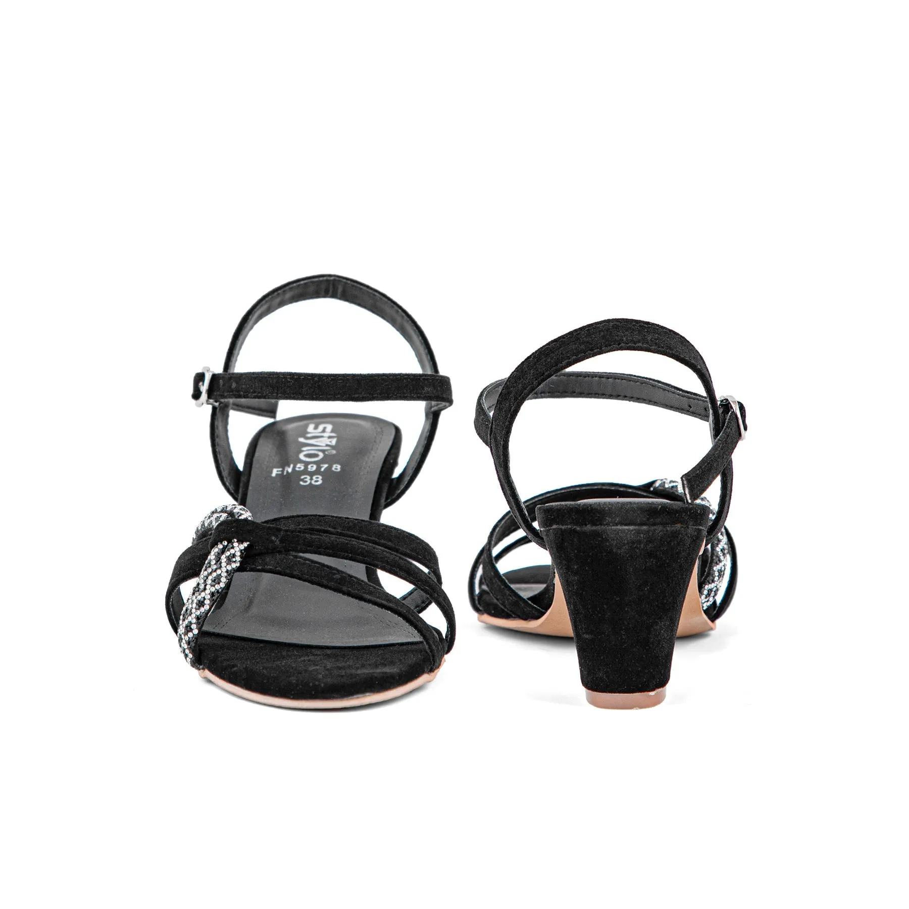 Black Fancy Sandal FN5978