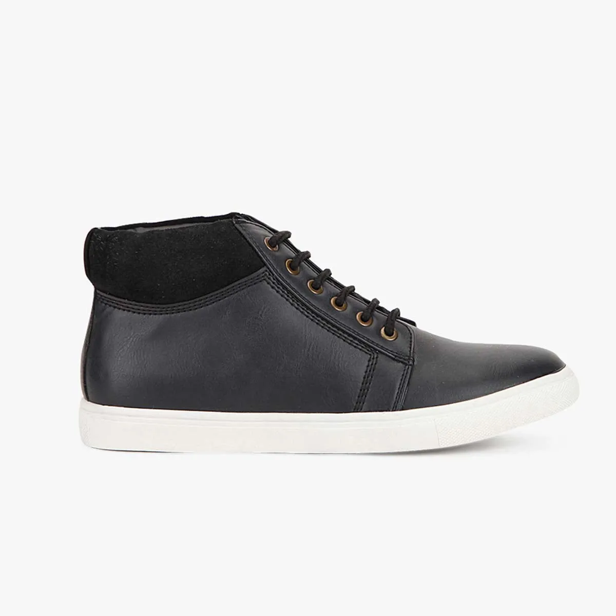 Black High Ankle Lace-up Sneakers