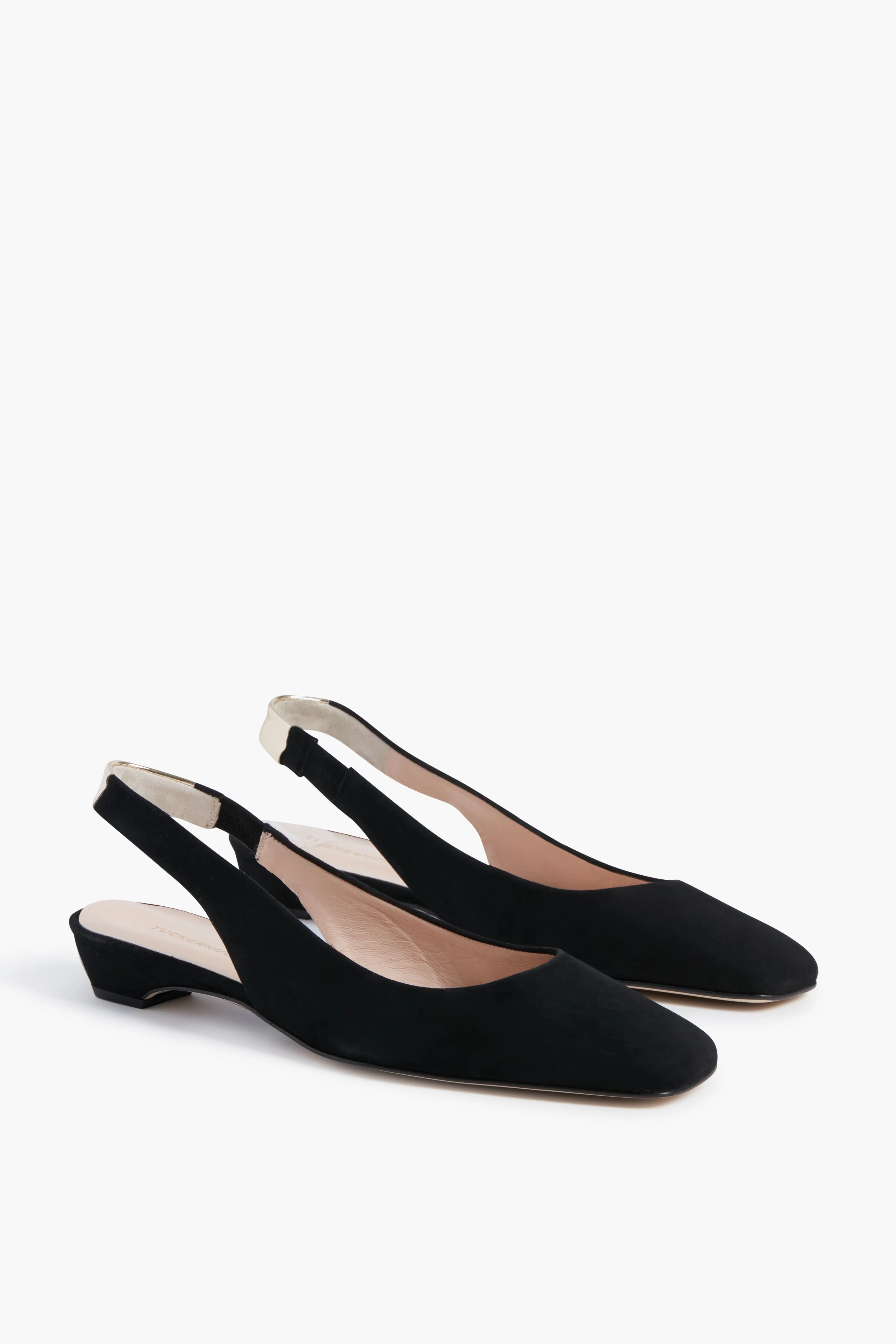 Black Suede Olivia Slingback Flats