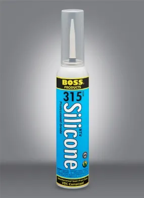 Boss Products 315 100% RTV Silicone Sealant, 8 oz Pressure Can, Clear