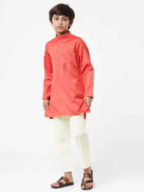 Boys Best Kurta Pyjama Set Red