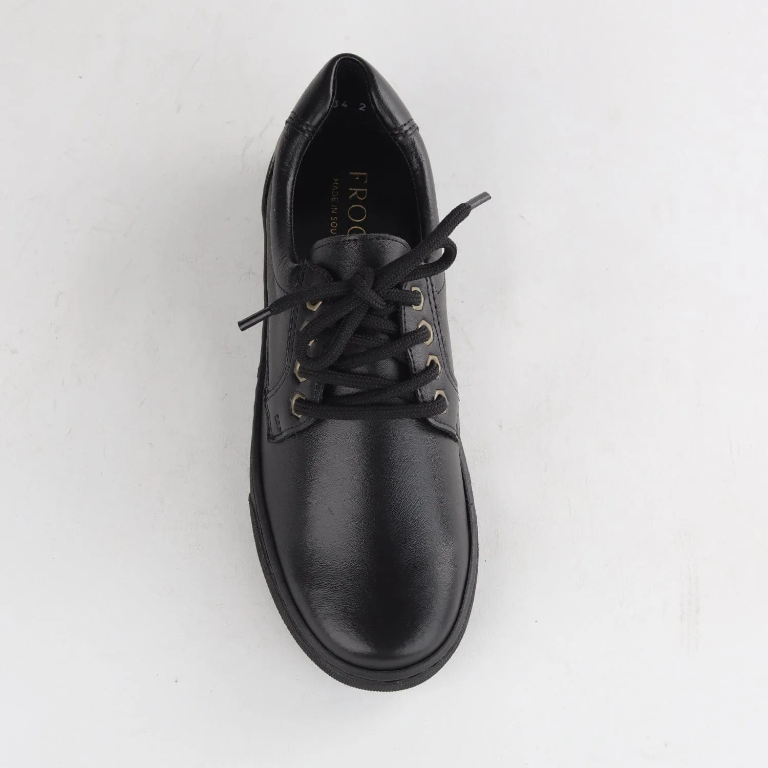 Boys Lace-up School Shoe in Black - 11422