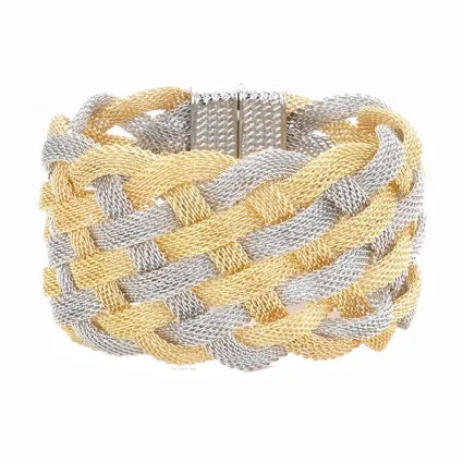 Braided Metal Mesh Detail Magnetic Bracelet