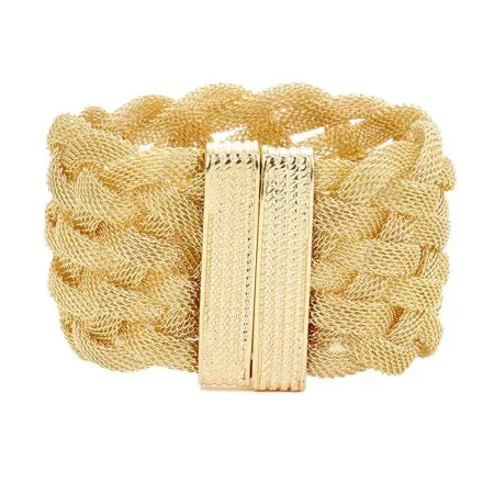 Braided Metal Mesh Detail Magnetic Bracelet