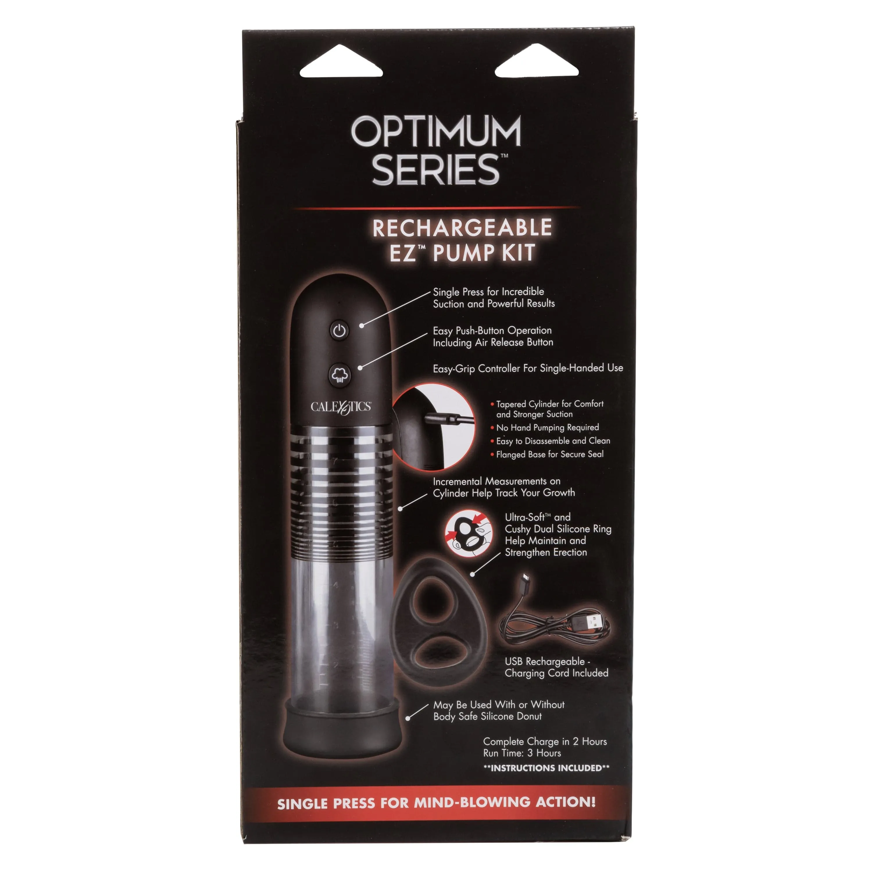 California Exotics - Optimum Series Rechargeable EZ Penis Pump Kit (Clear)