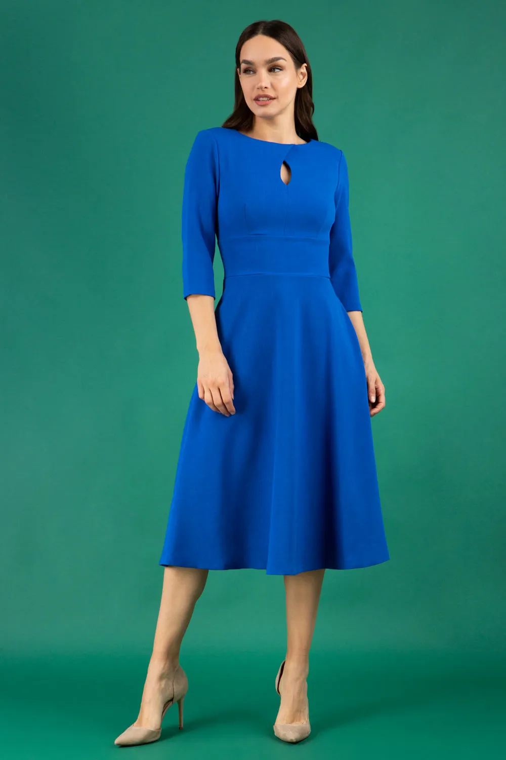 Casares Three Quarter Sleeve A-line Dress