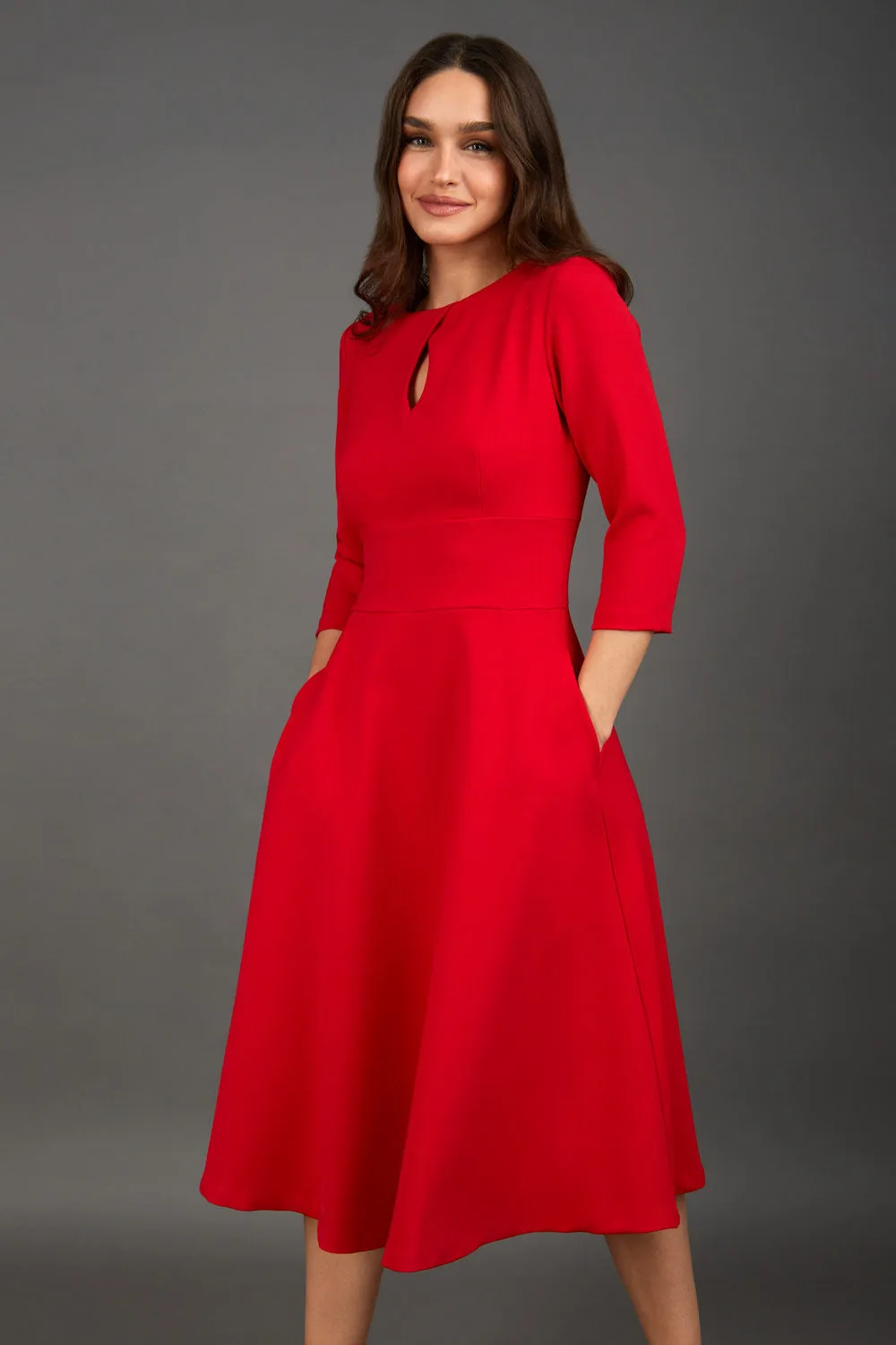 Casares Three Quarter Sleeve A-line Dress