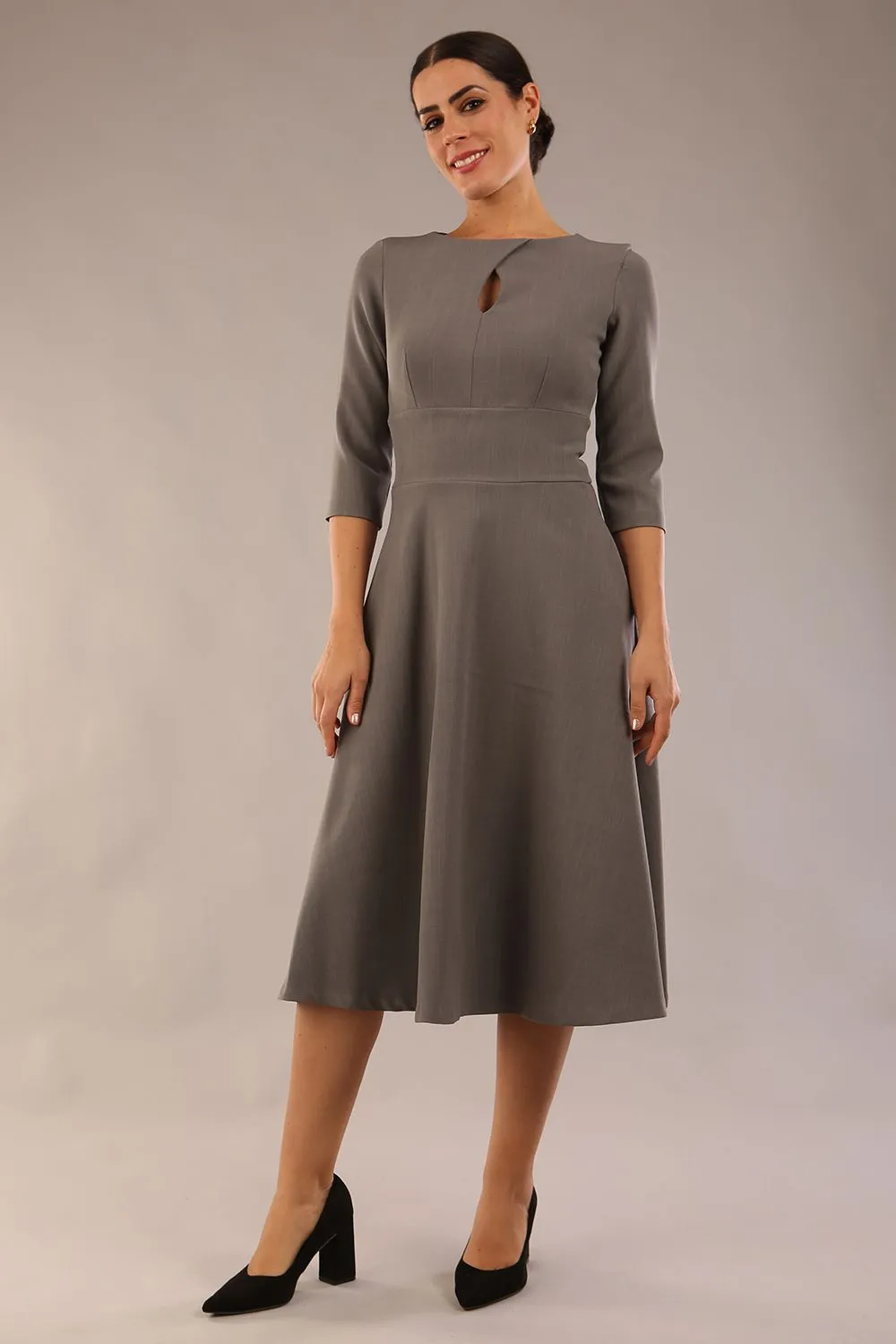 Casares Three Quarter Sleeve A-line Dress