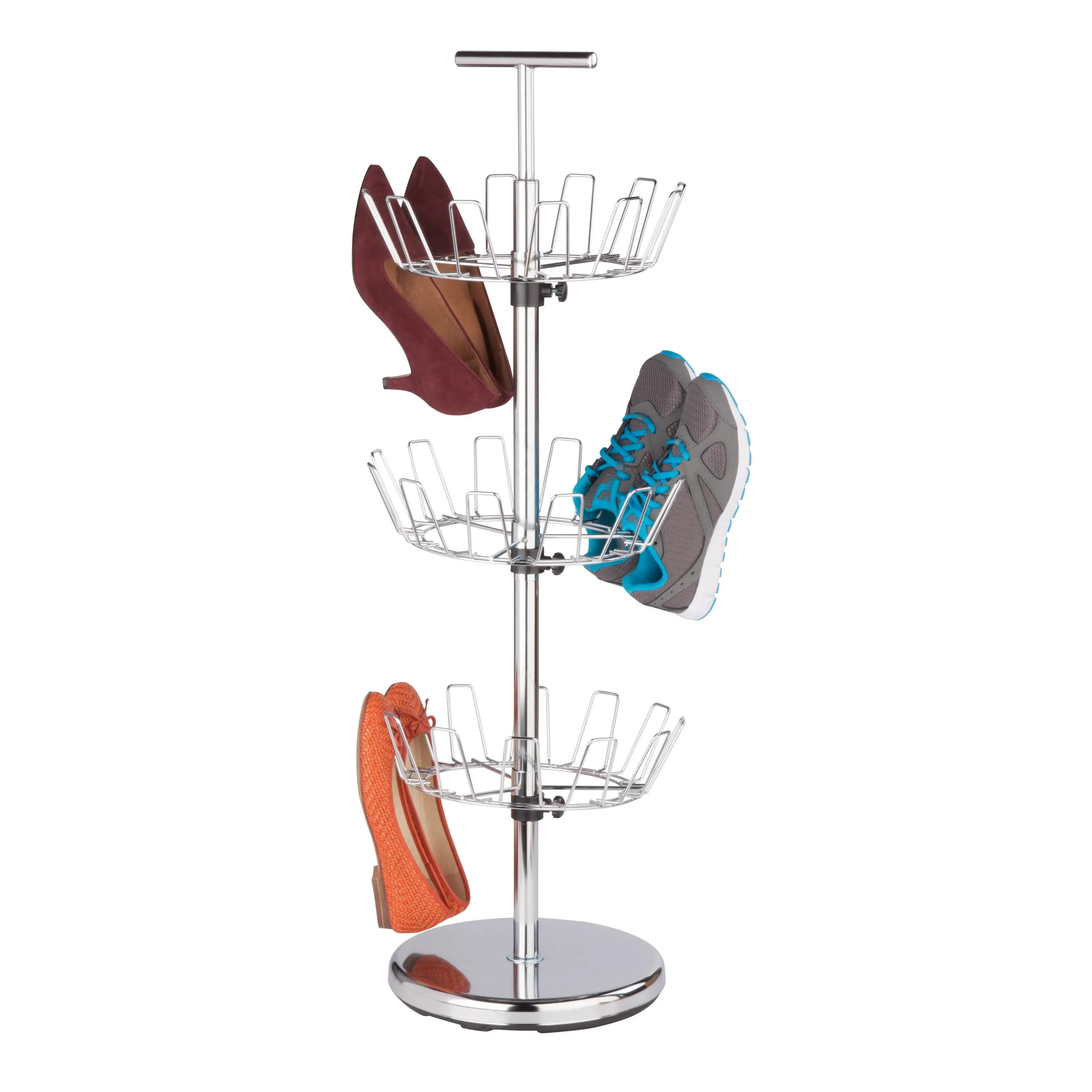 Chrome 3-Tier Revolving Shoe Tree