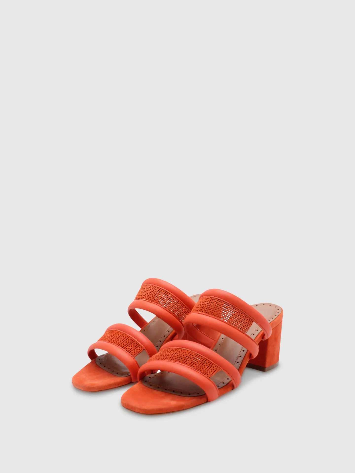 Chunky Heel Sandals D03L5 Orange