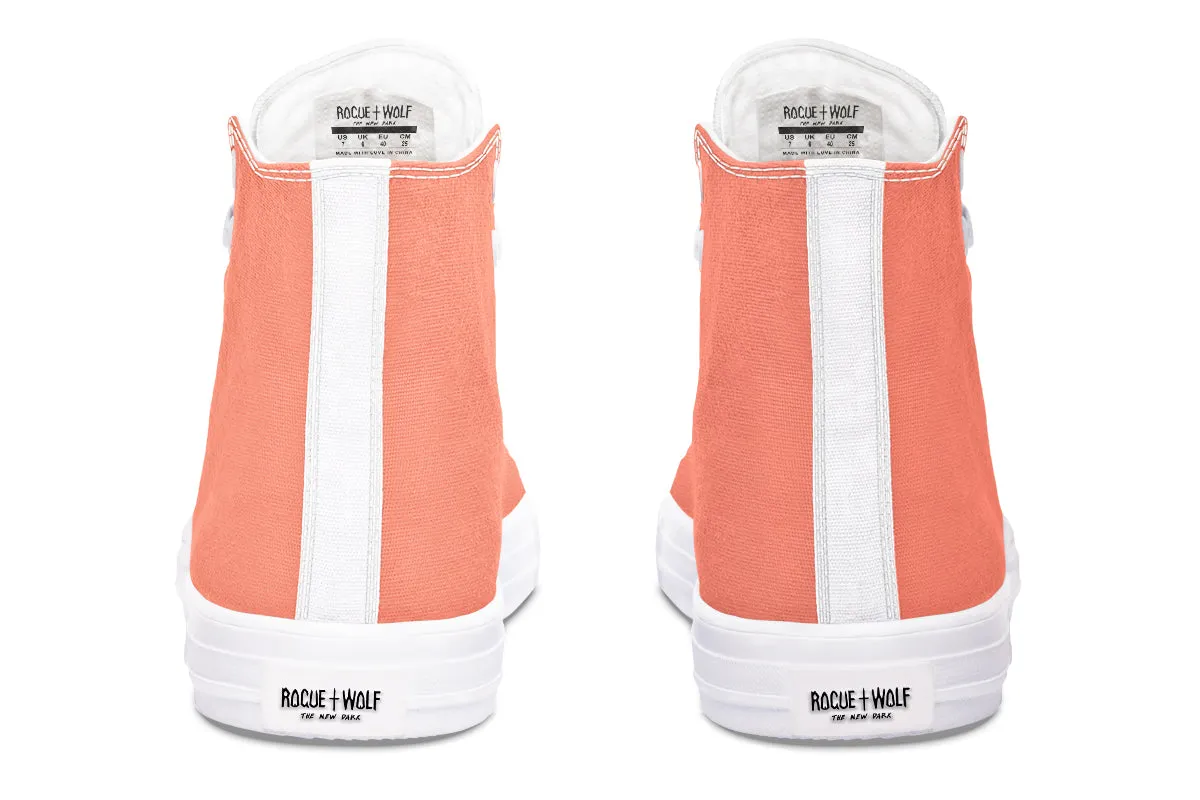 Coral Blush High Tops - Classic Premium Canvas Shoes with Comfortable and Durable Soles