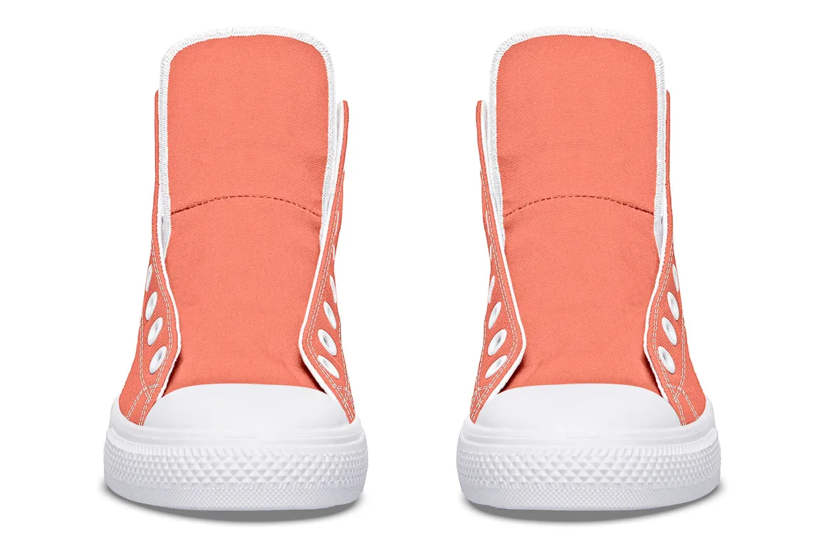 Coral Blush High Tops - Classic Premium Canvas Shoes with Comfortable and Durable Soles