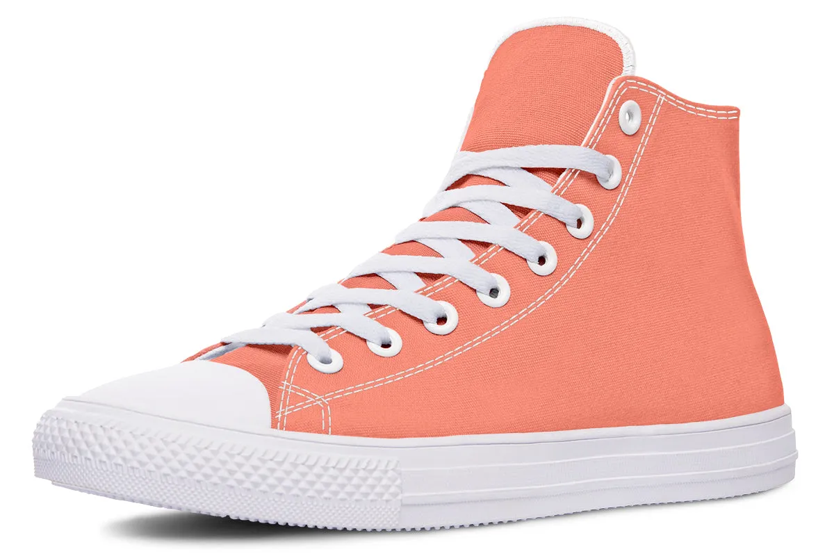 Coral Blush High Tops - Classic Premium Canvas Shoes with Comfortable and Durable Soles