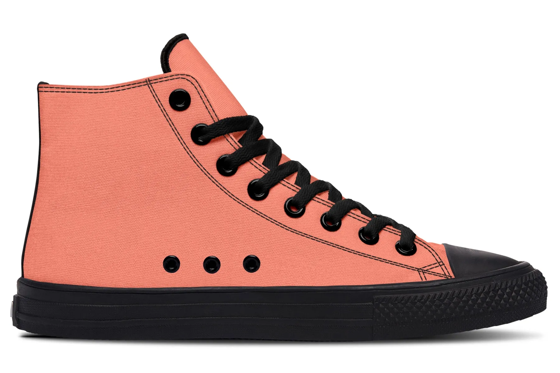 Coral Blush High Tops - Classic Premium Canvas Shoes with Comfortable and Durable Soles