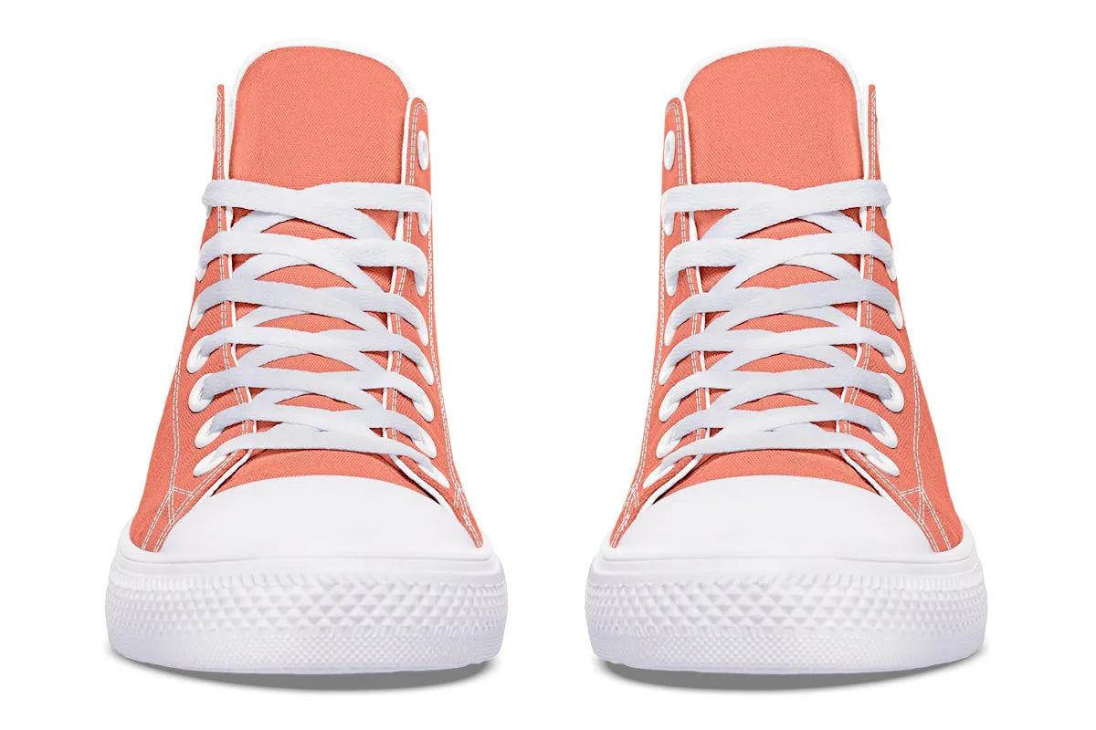 Coral Blush High Tops - Classic Premium Canvas Shoes with Comfortable and Durable Soles