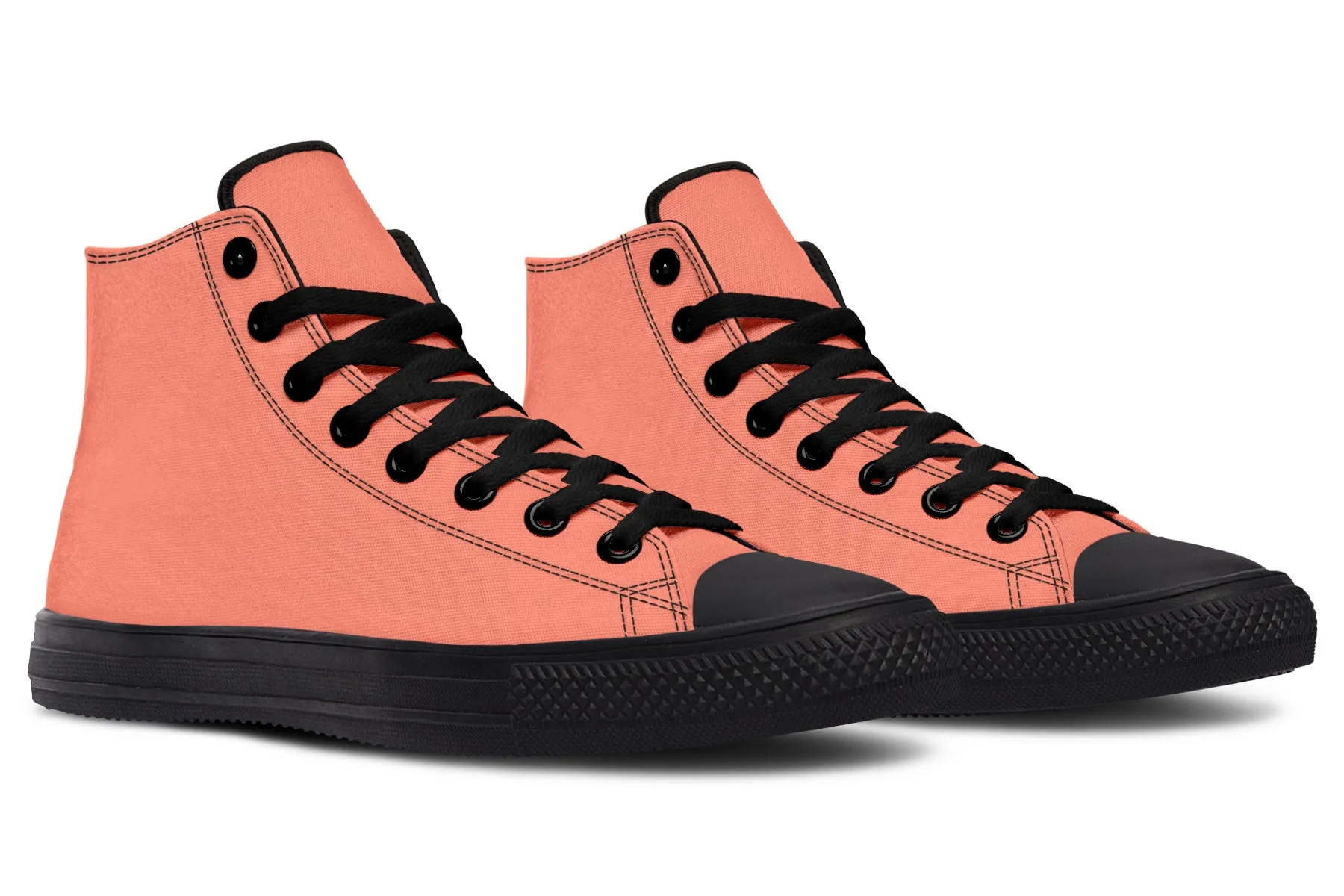 Coral Blush High Tops - Classic Premium Canvas Shoes with Comfortable and Durable Soles