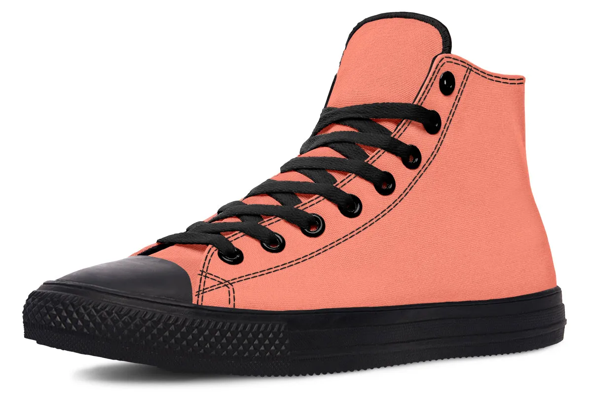 Coral Blush High Tops - Classic Premium Canvas Shoes with Comfortable and Durable Soles