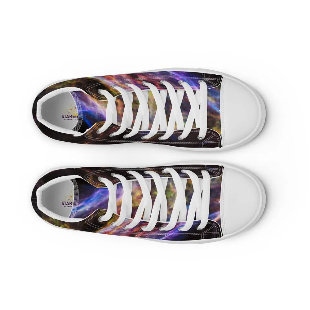 Cosmic Veil Nebula High Top Canvas Sneakers (Men's Sizing)