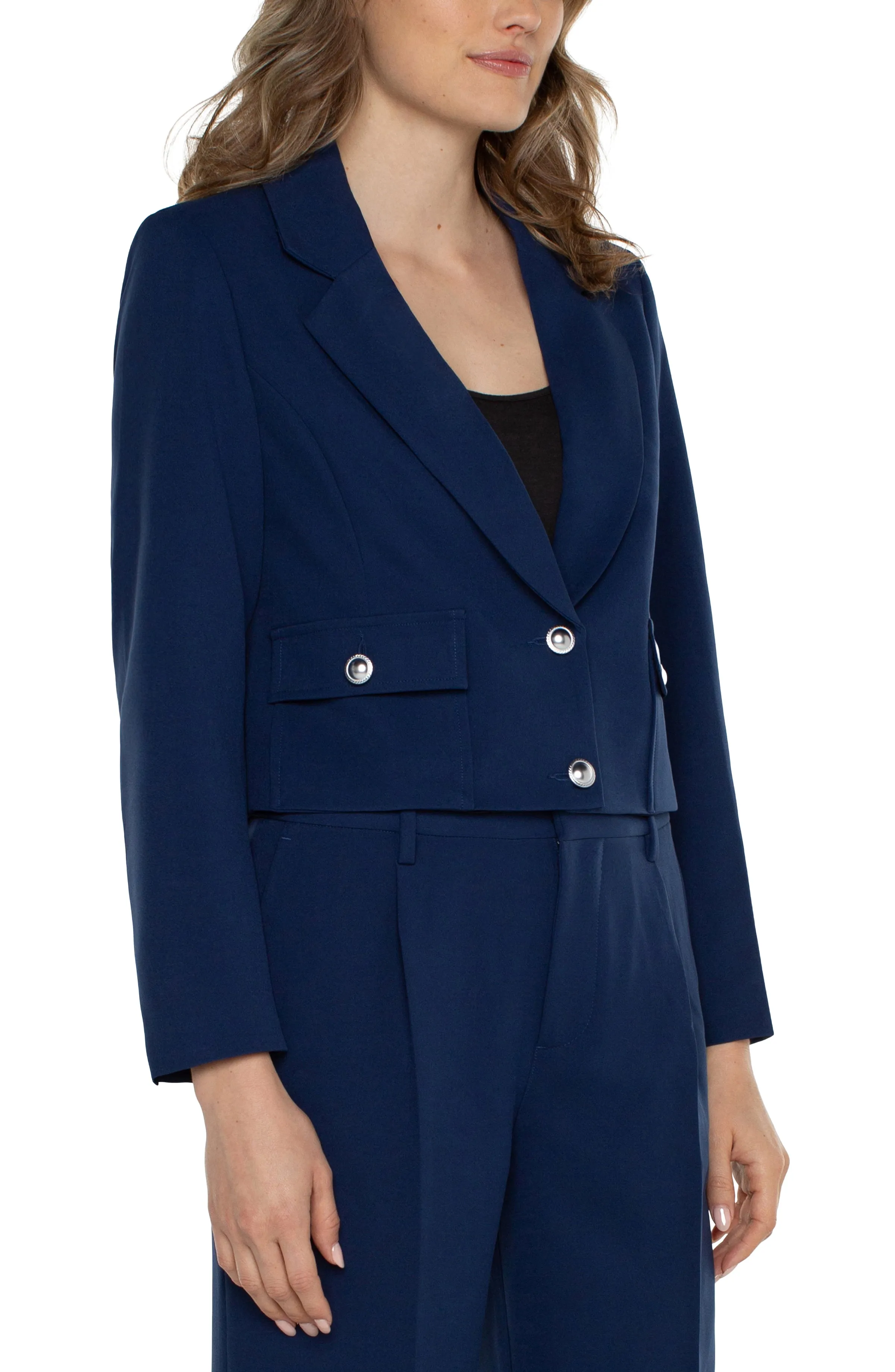 CROPPED BLAZER WITH VENT SLEEVES