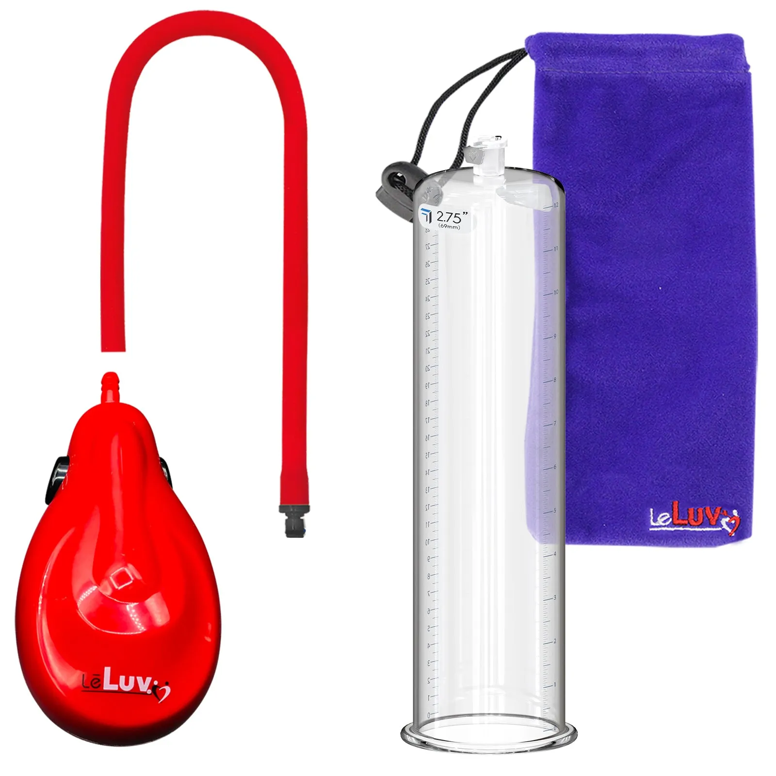 eGrip Rechargeable Penis Pump, Silicone Hose - 12" Round Flange - [Purple/Red/Grey Handles on Shopify ONLY]