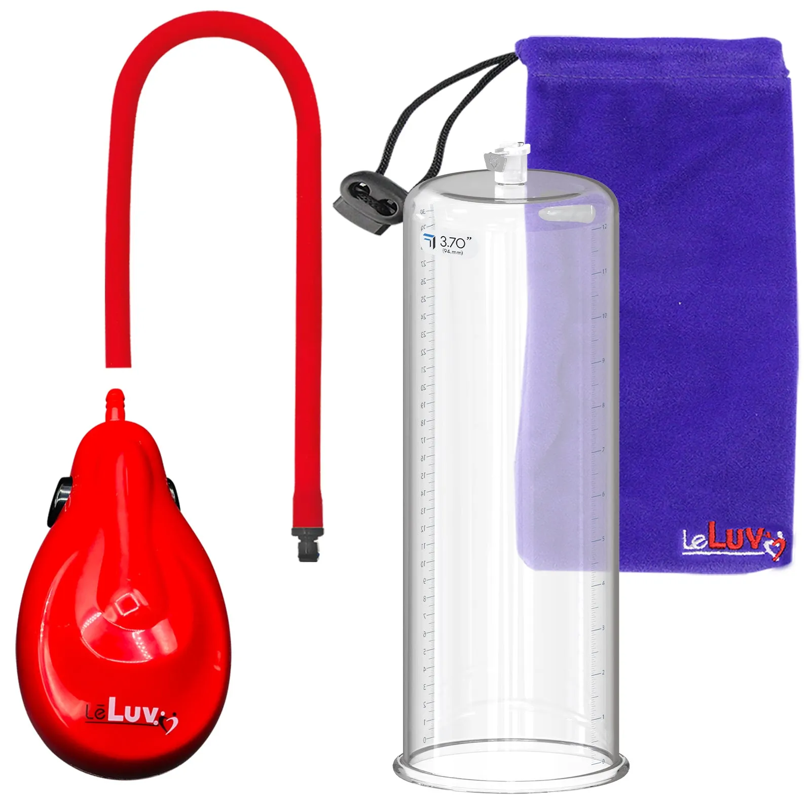 eGrip Rechargeable Penis Pump, Silicone Hose - 12" Round Flange - [Purple/Red/Grey Handles on Shopify ONLY]