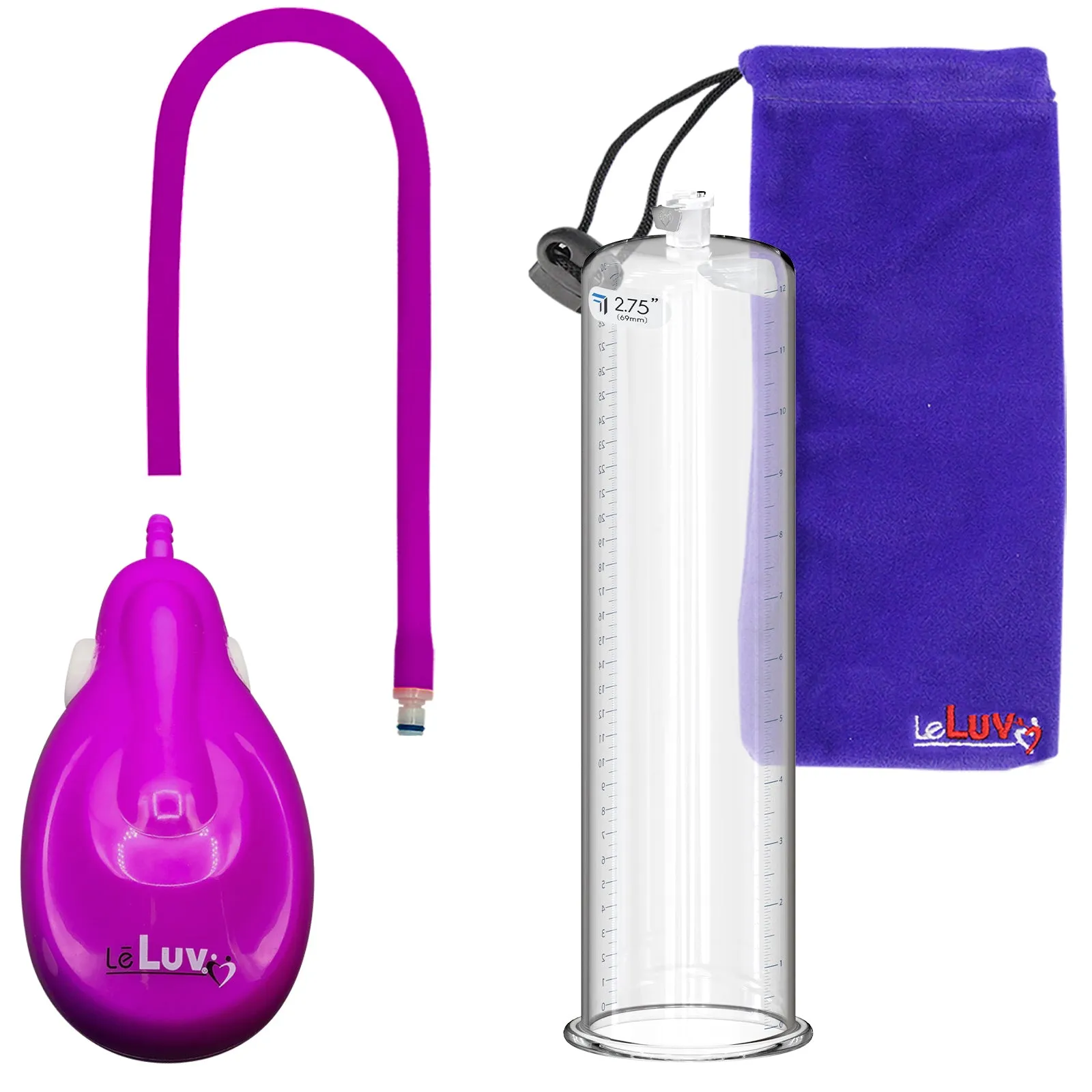 eGrip Rechargeable Penis Pump, Silicone Hose - 12" Round Flange - [Purple/Red/Grey Handles on Shopify ONLY]