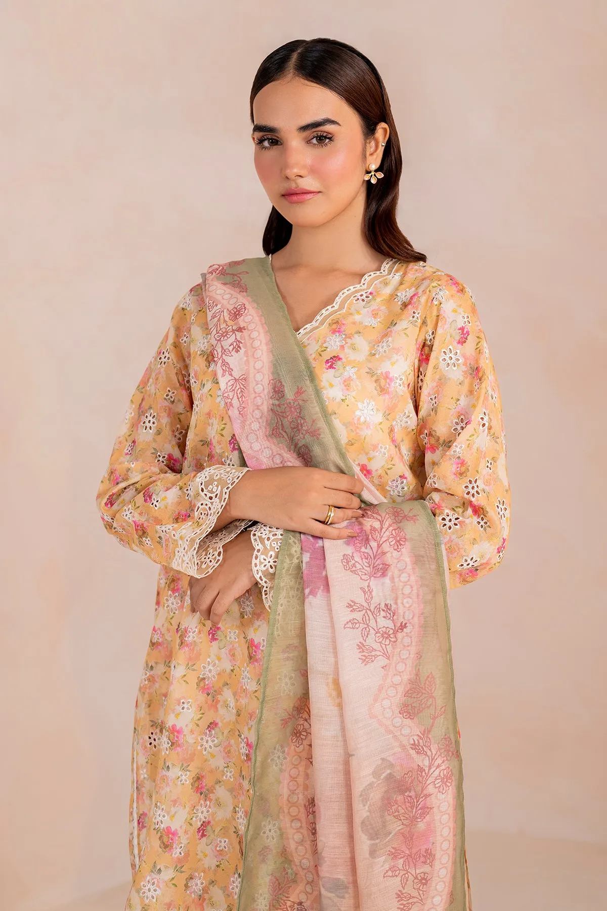 EMBROIDERED PRINTED LAWN UF-709