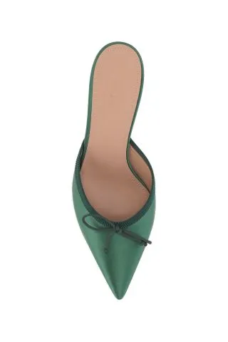 Forest Green Satin Bow Sandals