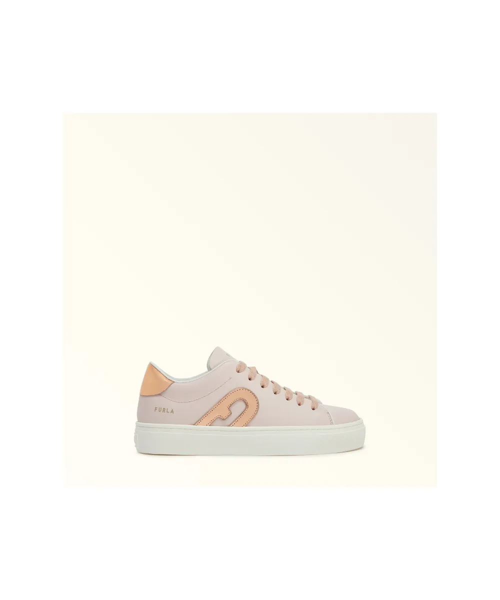 FURLA JOY LACE-UP SNEAKERS IN NUDE