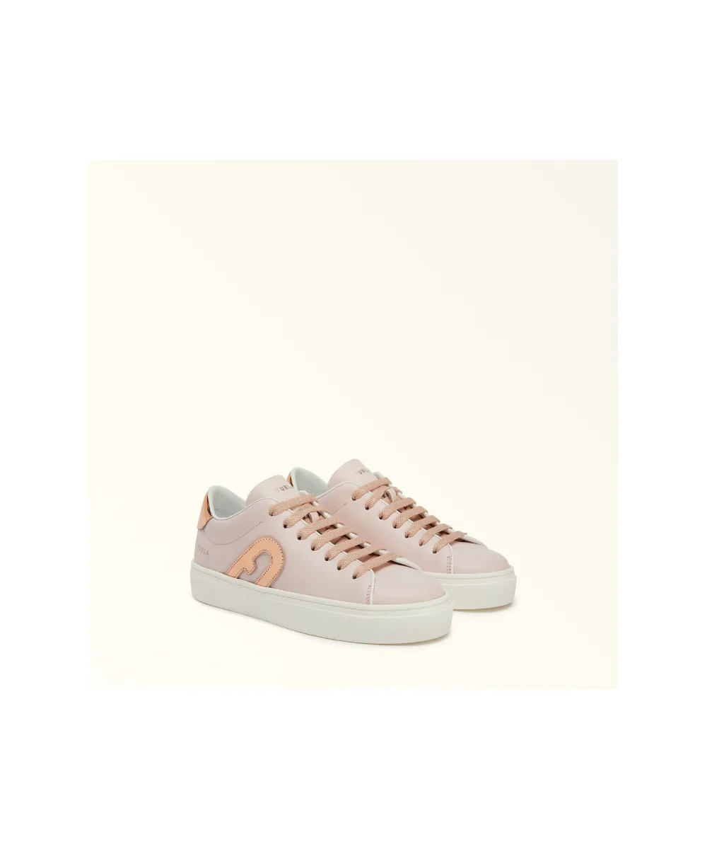 FURLA JOY LACE-UP SNEAKERS IN NUDE