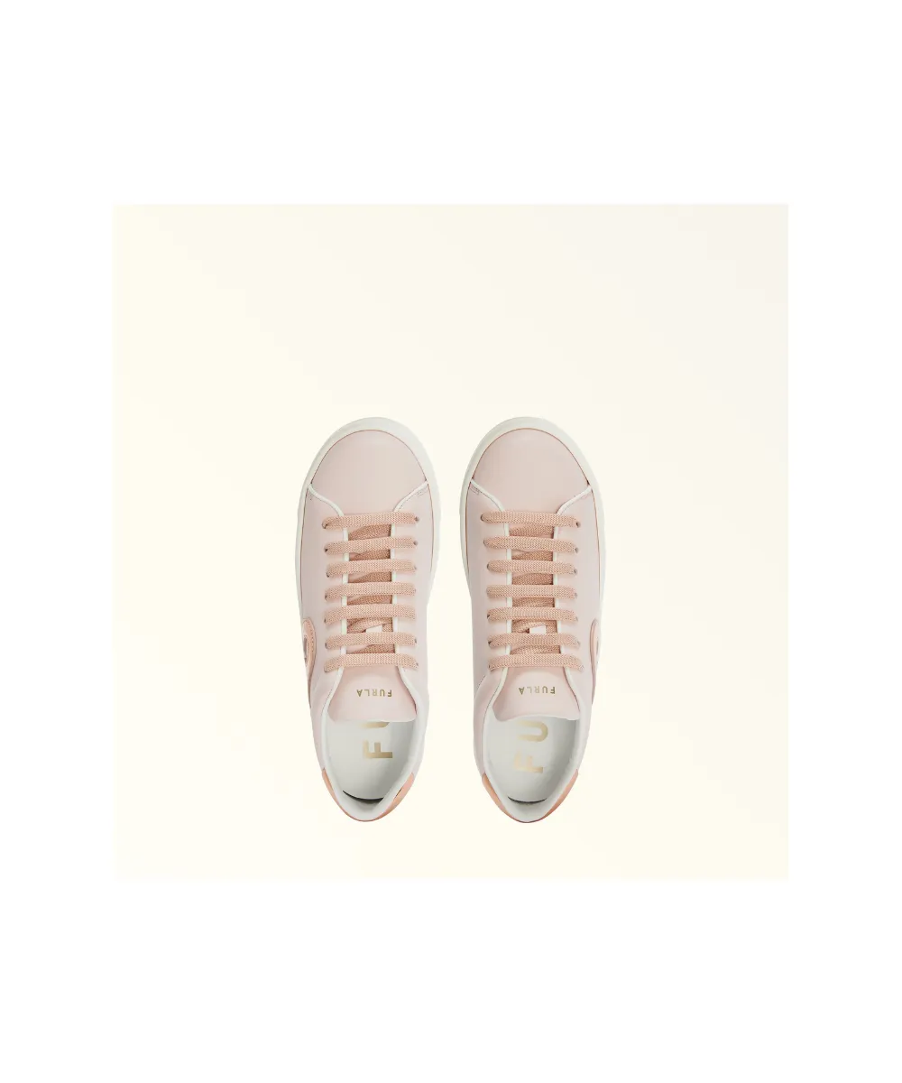 FURLA JOY LACE-UP SNEAKERS IN NUDE