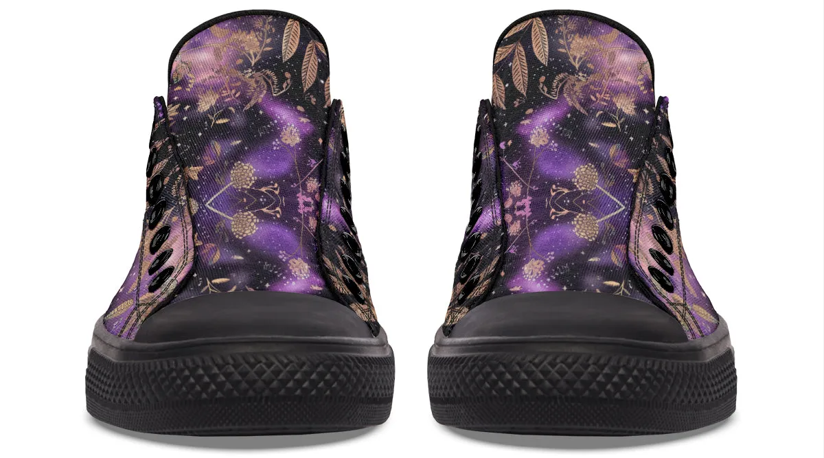 Galactic Bloom Low Tops - Classic Premium Canvas Shoes with Comfortable and Durable Soles