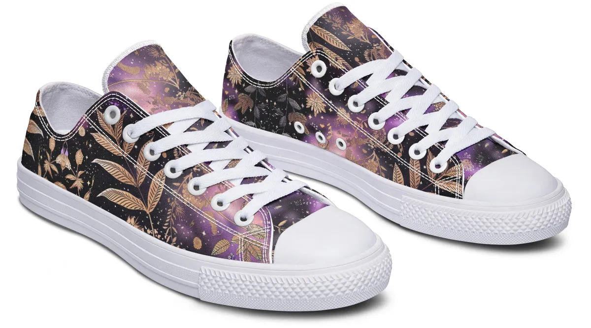 Galactic Bloom Low Tops - Classic Premium Canvas Shoes with Comfortable and Durable Soles