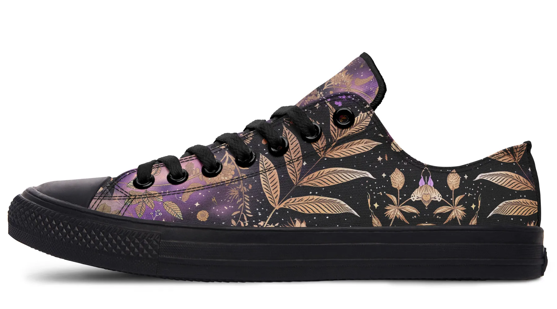 Galactic Bloom Low Tops - Classic Premium Canvas Shoes with Comfortable and Durable Soles